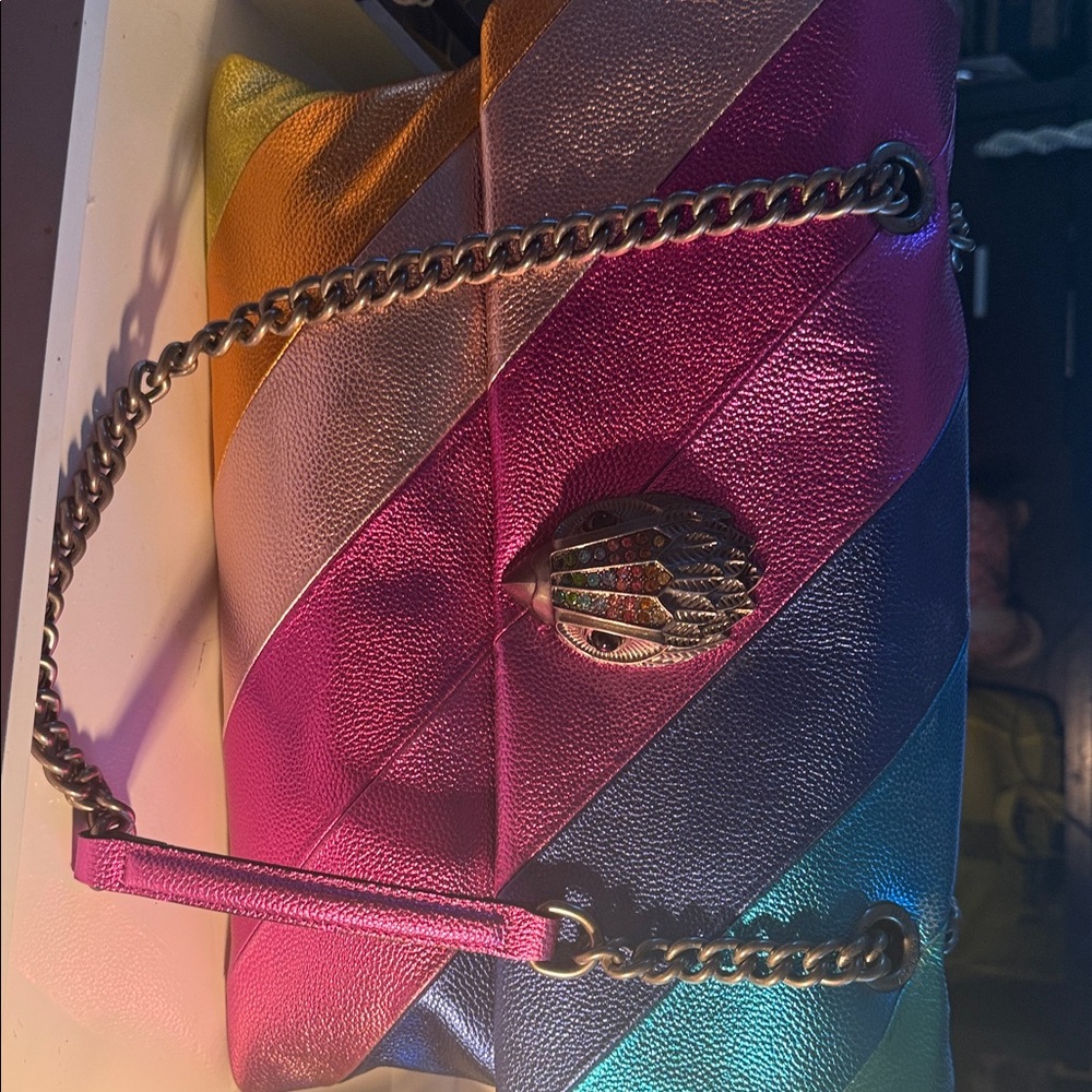 Kurt Geiger Rainbow Striped Shoulder Bag
